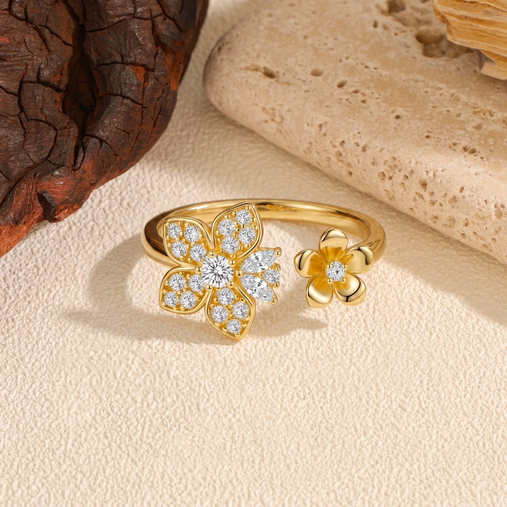 Diamant-gestellter Blumenring Grösse 5–9 – Bild 5 | LuxeStyle