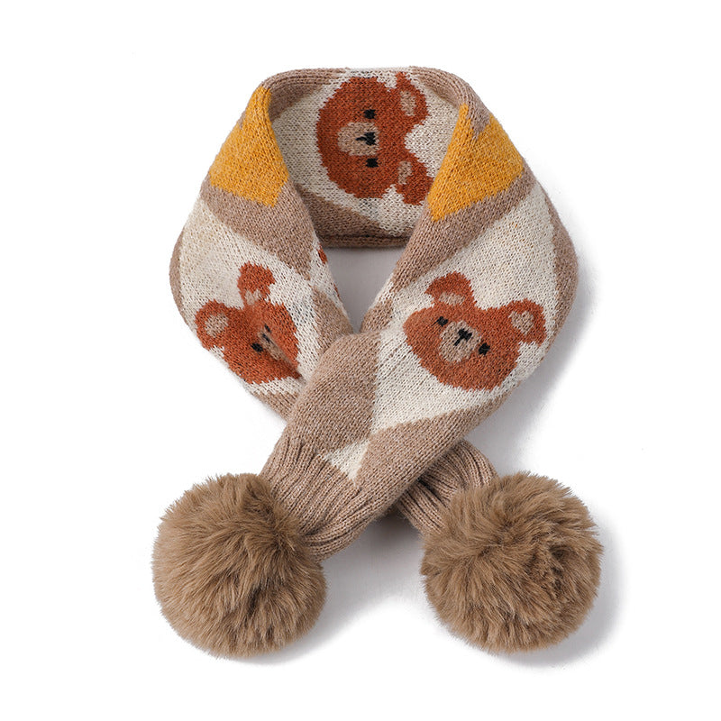 Gemusterter Strickschal mit Bären- und Kaninchenmuster – Bild 14 | LuxeStyle