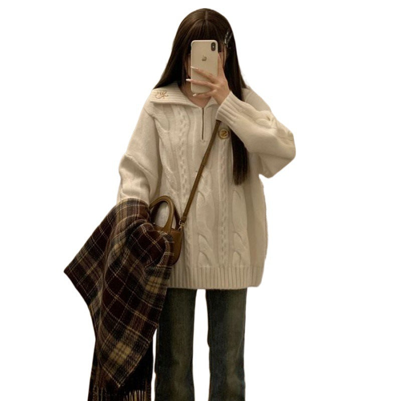 Pullover mit Polokragen für Damen – Ansicht 4
