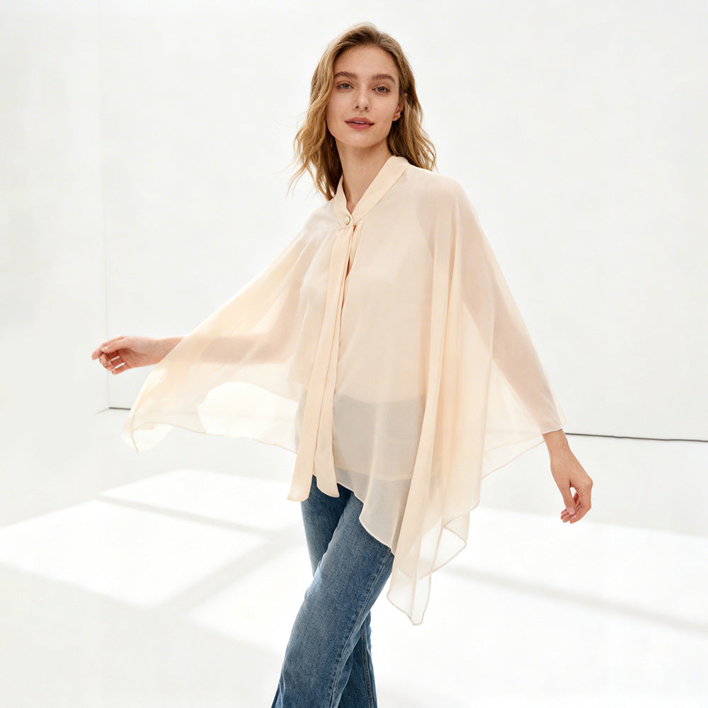 Kurzer Cardigan aus Chiffon mit UV-Schutz