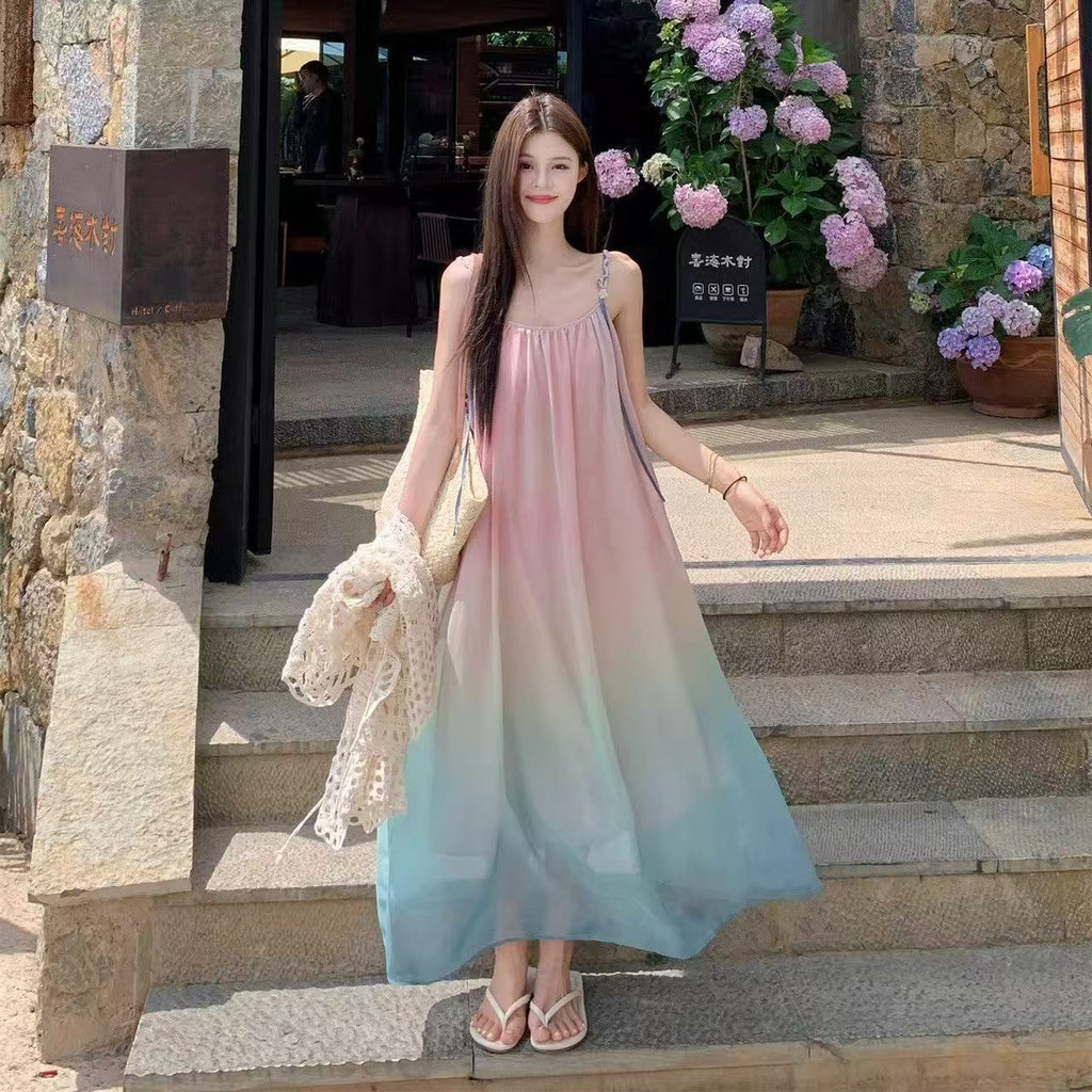 Ombre A-Linien Strandkleid – Bild 6 | LuxeStyle