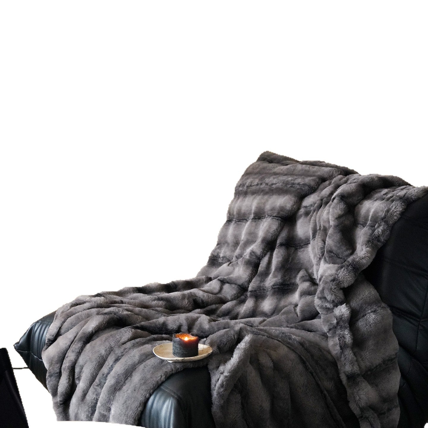 Amerikanische Luxus-Fleece-Decke mit Kaninchenfell-Optik