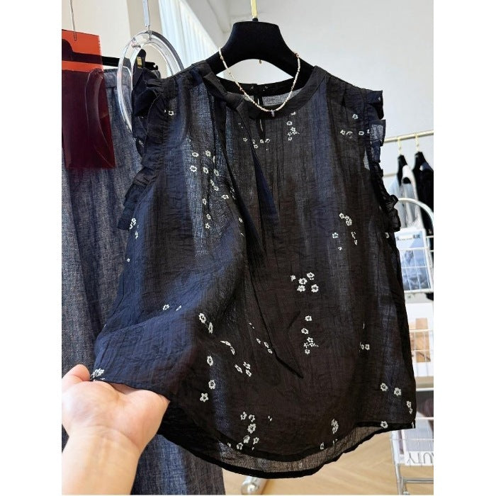 Ärmelloses T-Shirt mit Geometrie-Muster – Bild 4 | LuxeStyle