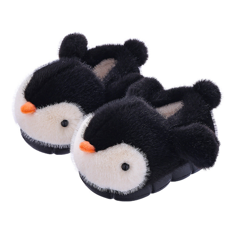 Warme Pinguin-Fleece-Hausschuhe für Kinder