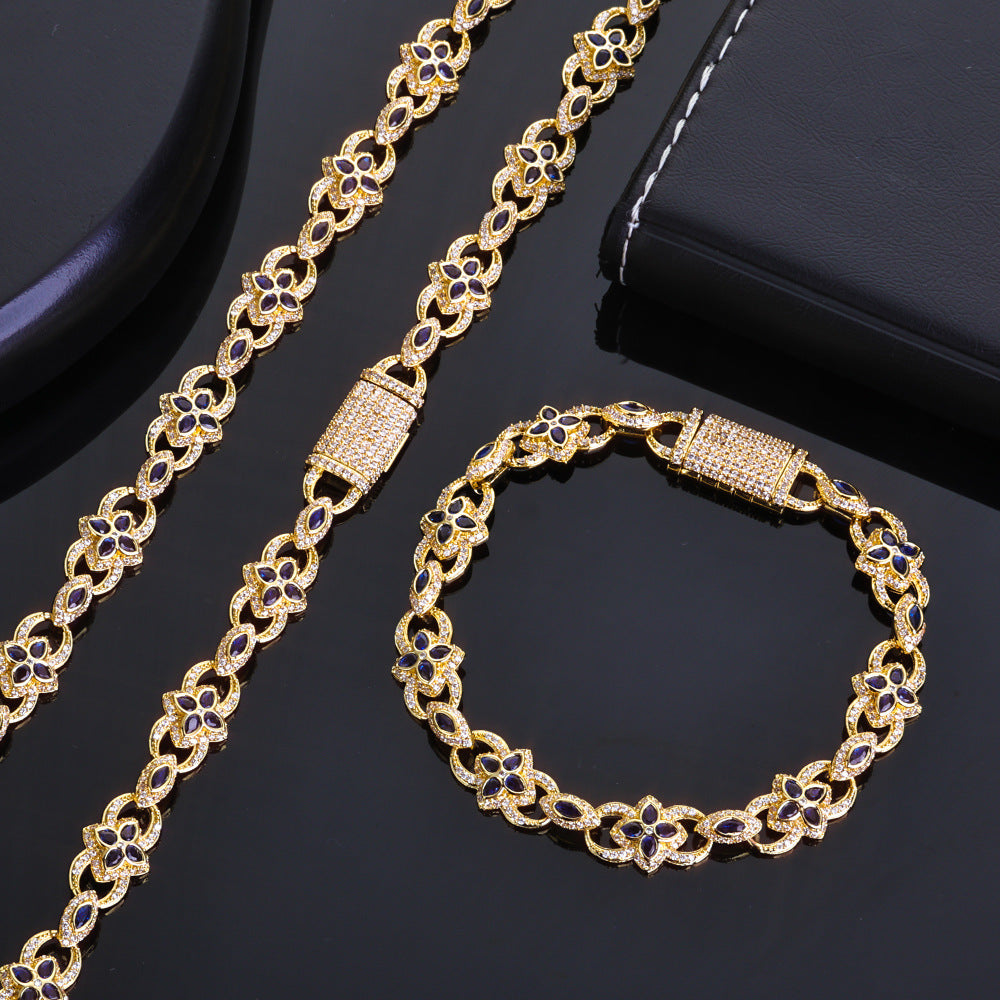 Hip-Hop Armband mit Zirkonia und farbigen Steinen – Bild 3 | LuxeStyle