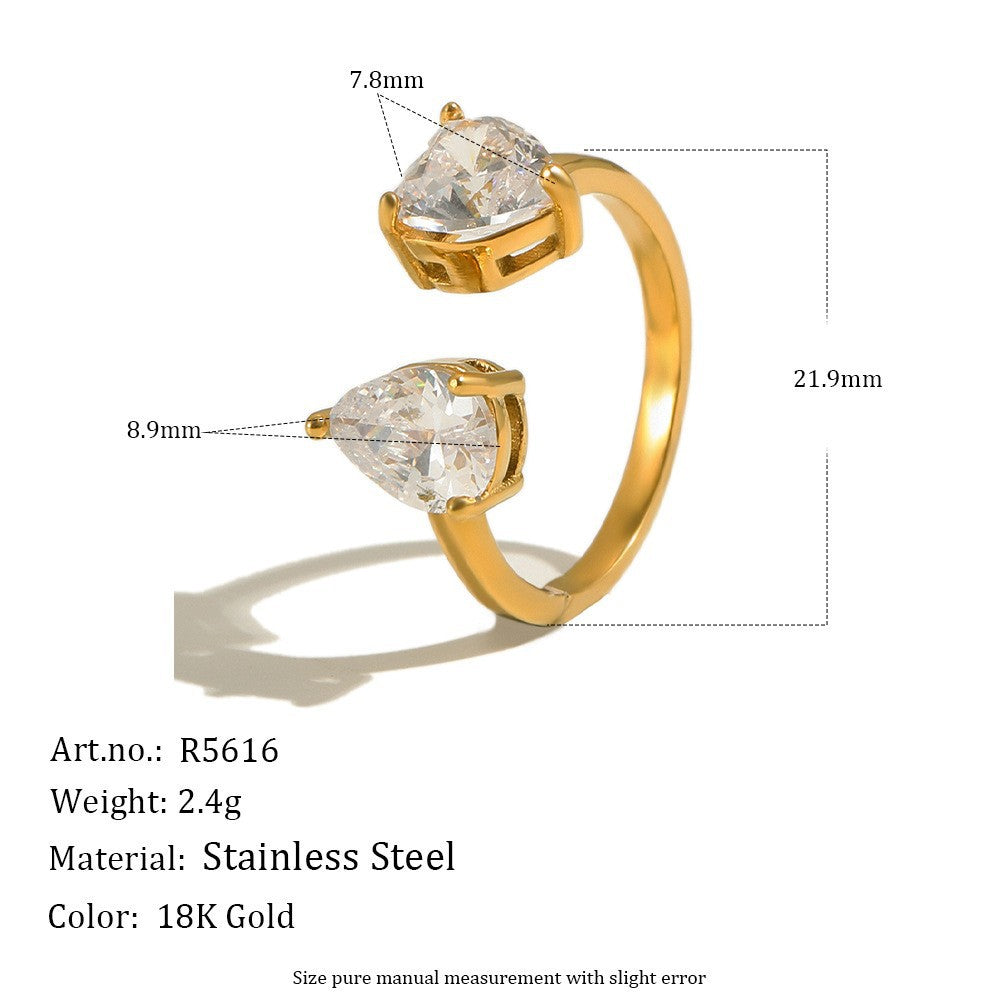 Eleganter Wassertropfen Zirkon Ring für Damen