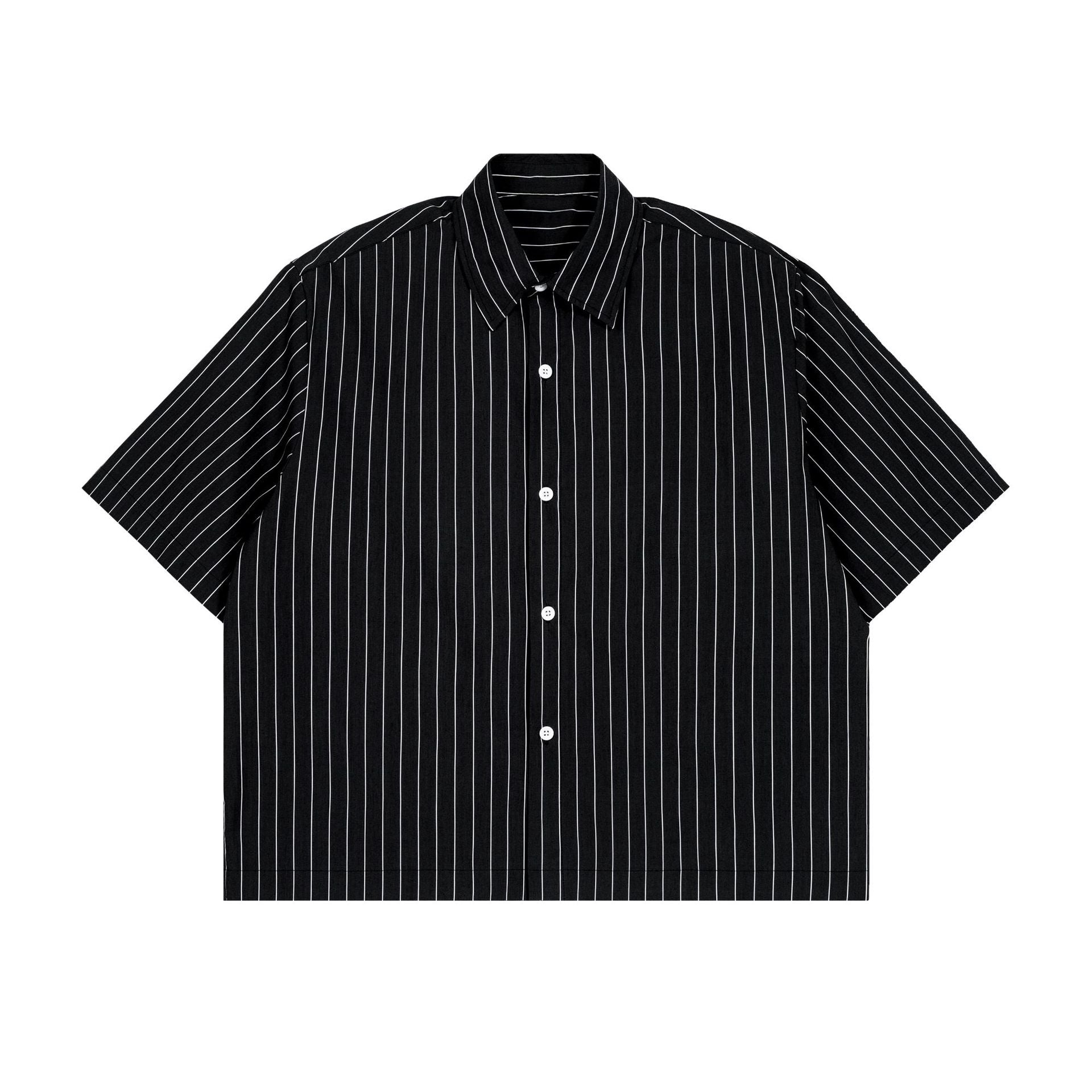 Gestreifter Herren Kurzarmhemd Sommer Casual Leichtgewicht