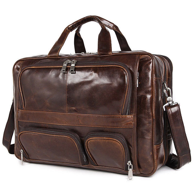 Leder-Tasche mit Computerfach – Bild 5 | LuxeStyle