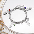 Wasserfestes Edelstahl-Armband doppellagig Charms Silber