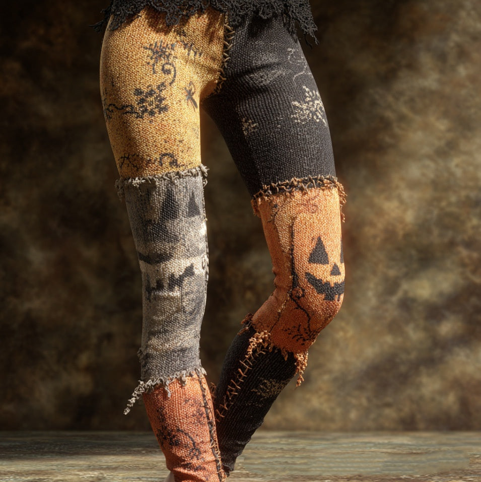 Retro 3D Digitalprint Yoga Leggings für Damen
