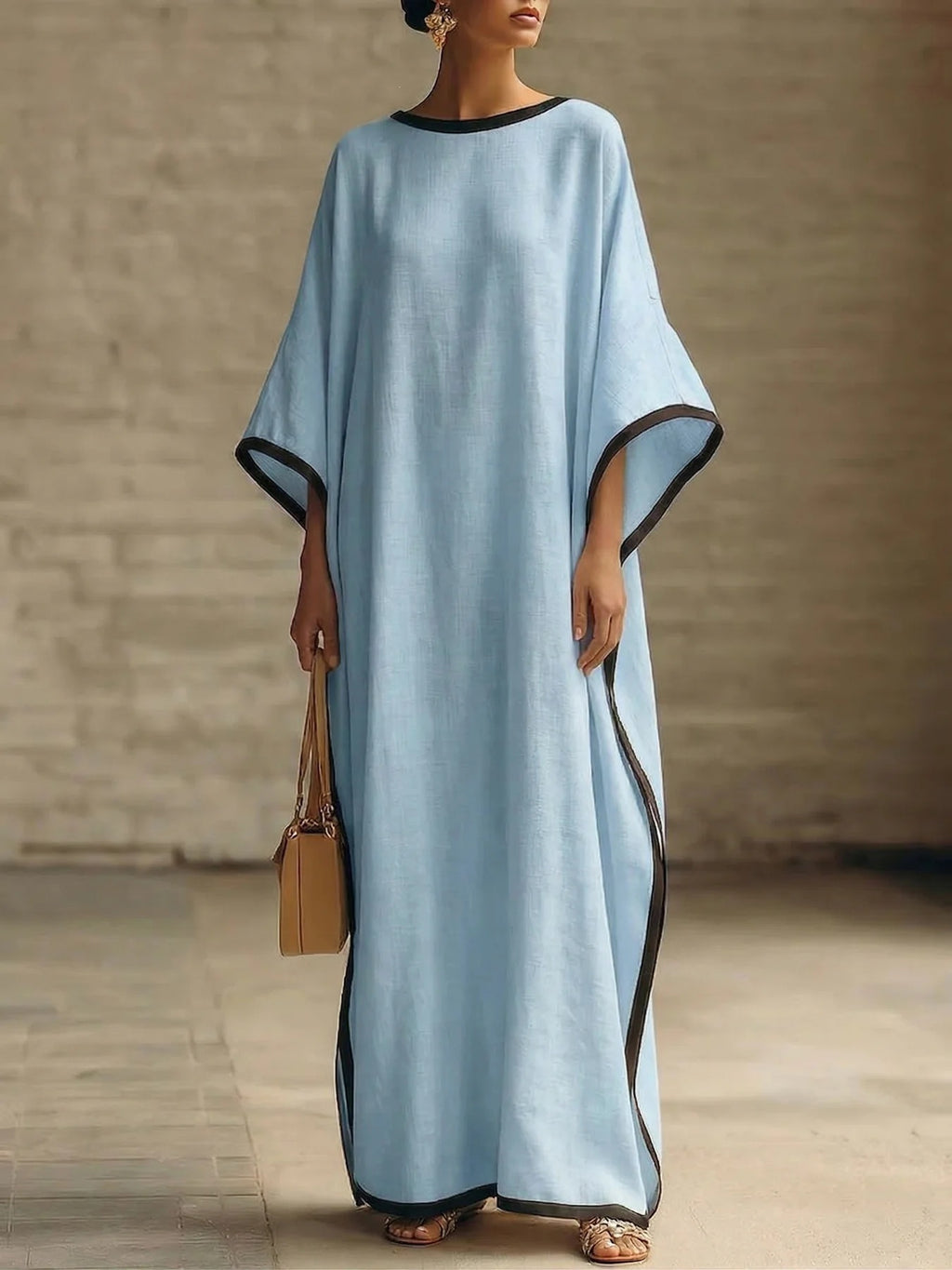 Retro Casual Kleid mit Fledermausärmeln – Bild 5 | LuxeStyle