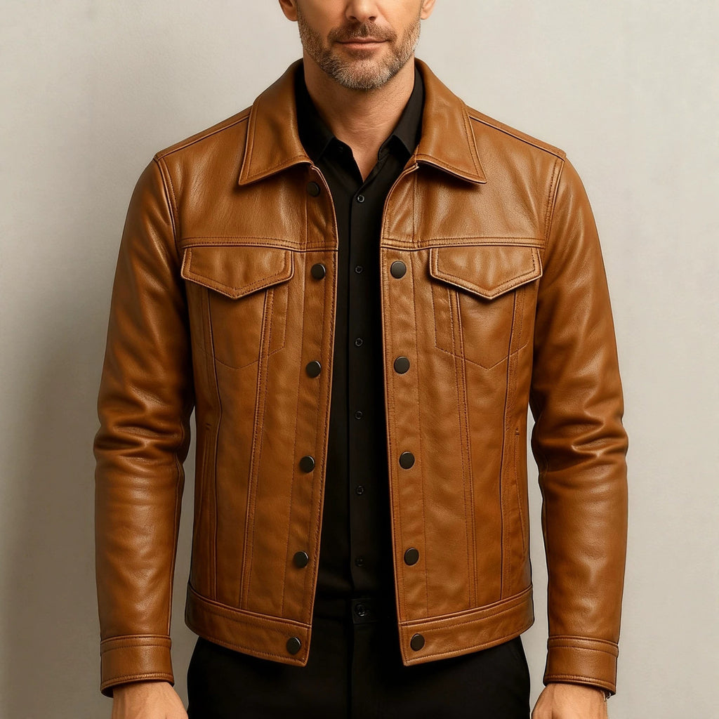 Herren Slim Fit Pilotenjacke mit Kentkragen – Bild 2 | LuxeStyle