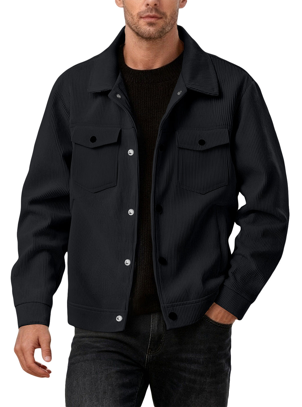 Sportliche Freizeitjacke mit Revers für Herren