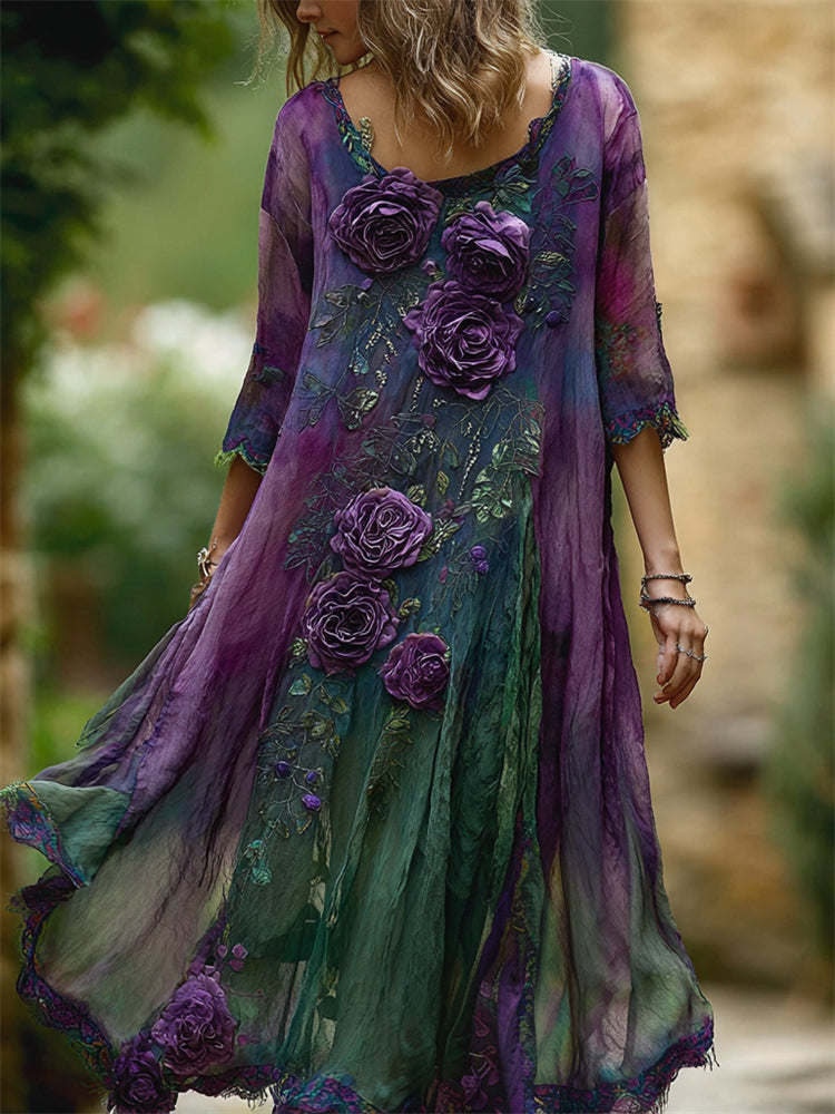 Leichtes, gemustertes Maxikleid in Plus‑Size – Bild 2 | LuxeStyle