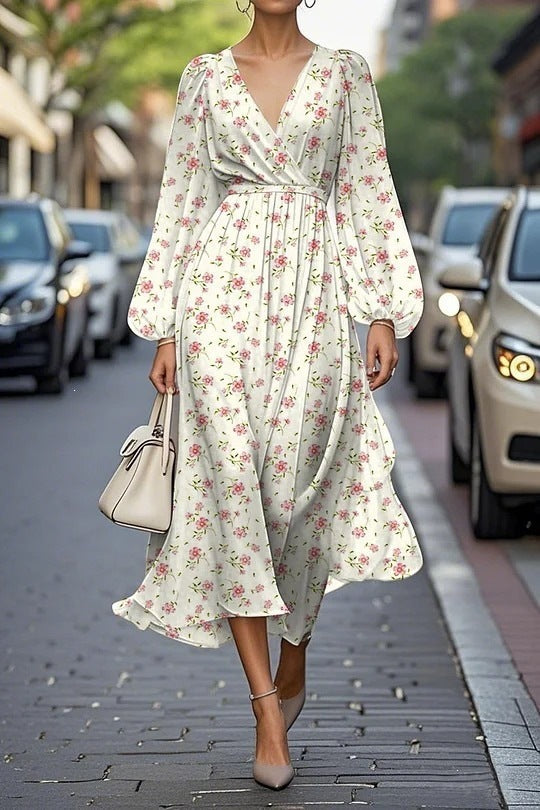 Bedrucktes Maxikleid mit Kapuze