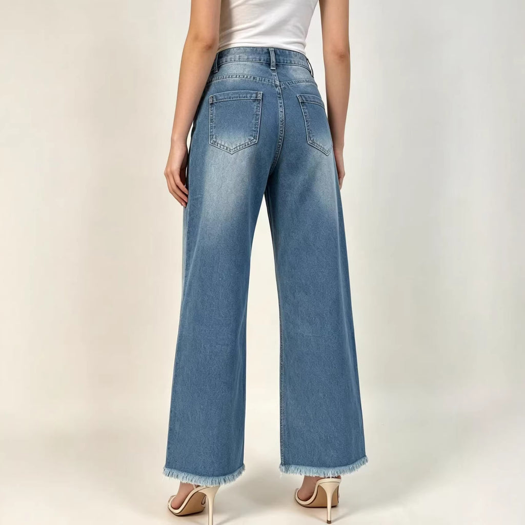 High-Waist Straight Leg Jeans für Damen – Ansicht 3