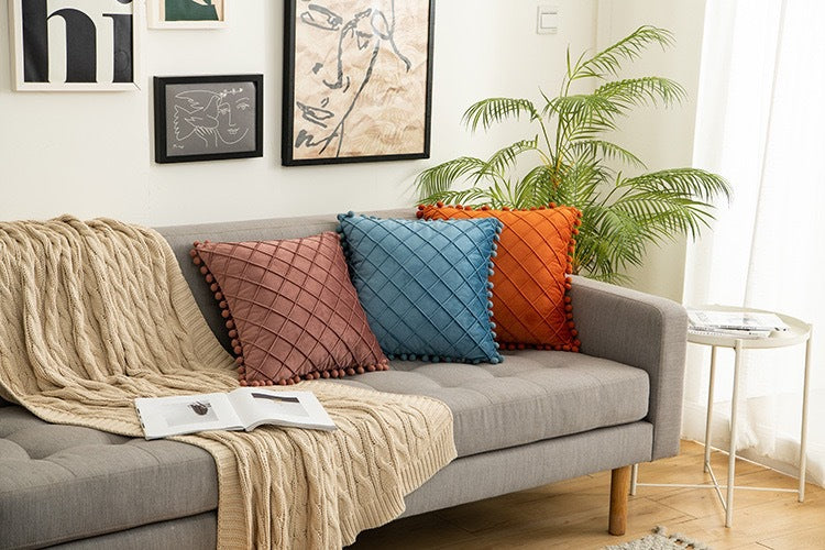 Samt Kissenbezug mit Rautenmuster und Quasten – Bild 11 | LuxeStyle
