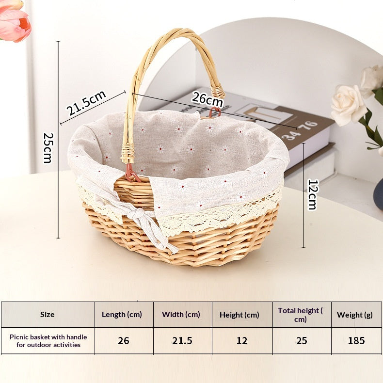 Handgeflochtener Picknickkorb aus Weide – Bild 2 | LuxeStyle