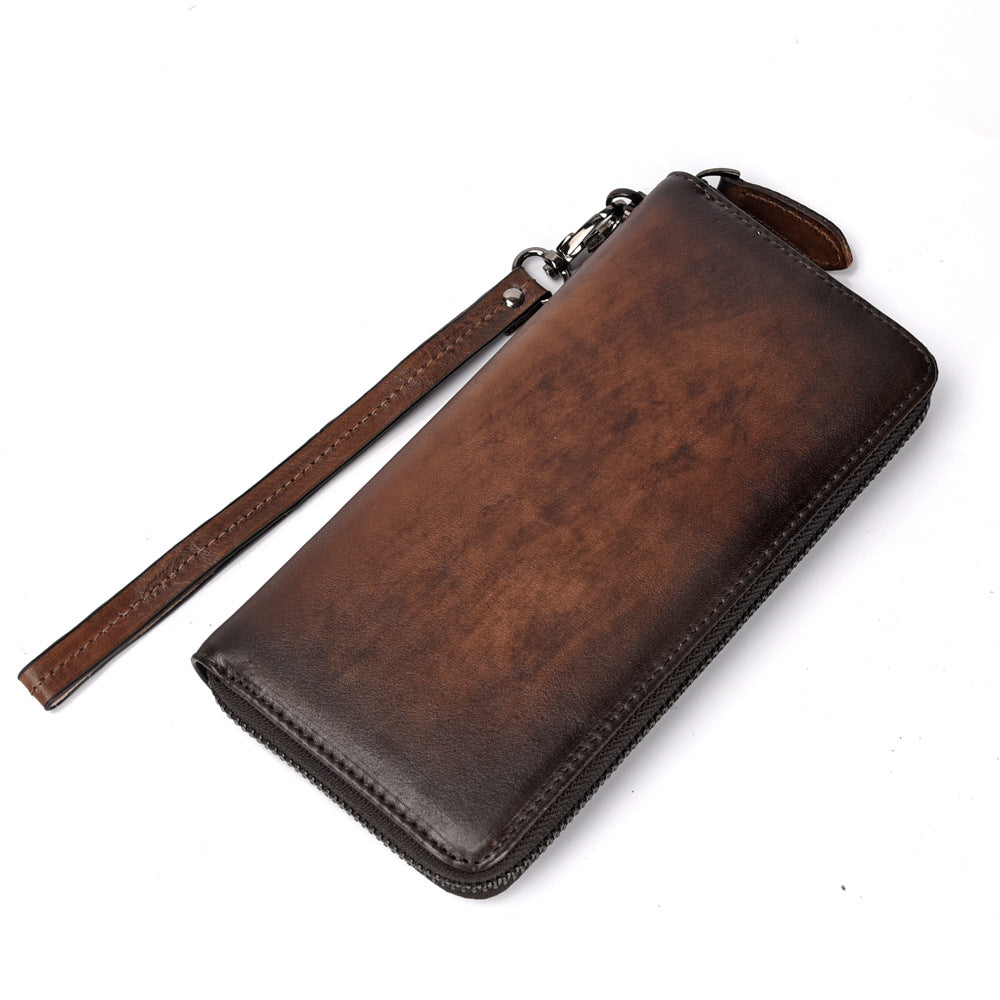 Genuine Leder Clutch Wallet Retro Gelb – Bild 2 | LuxeStyle