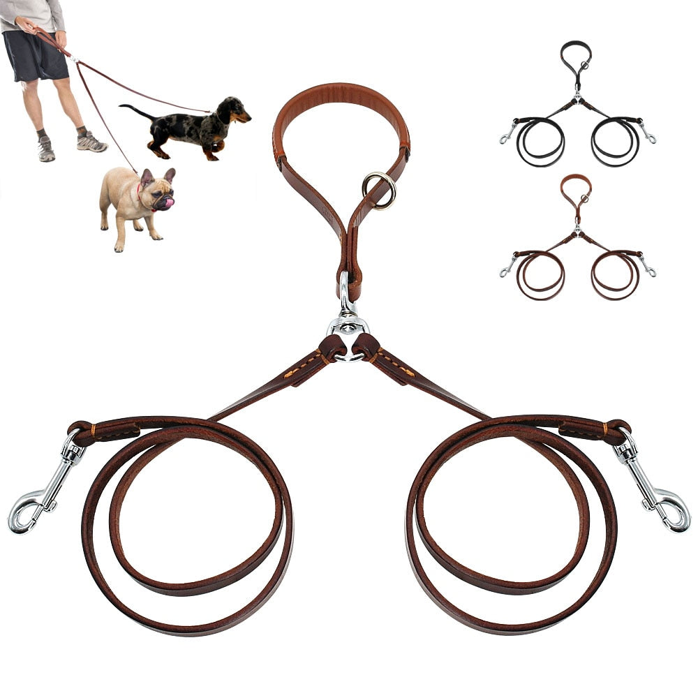 2-Wege-Hundeleine aus Leder – Bild 3 | LuxeStyle