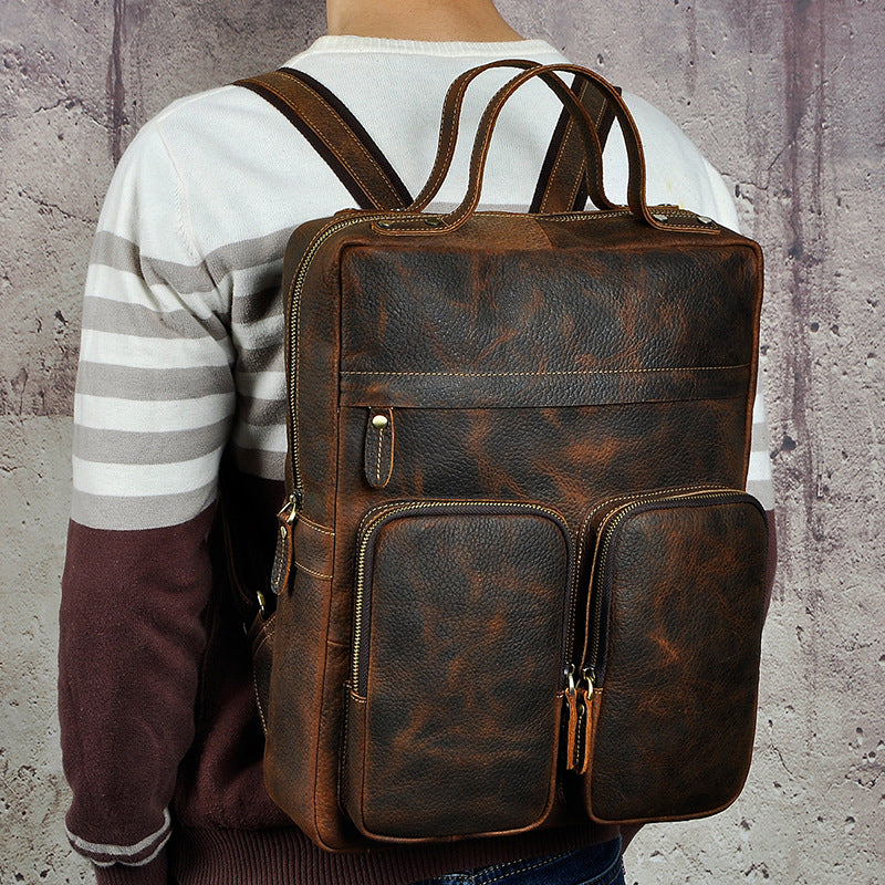 Lederrucksack für Jugendliche, Top-Leder, mittlere Grösse – Bild 4 | LuxeStyle