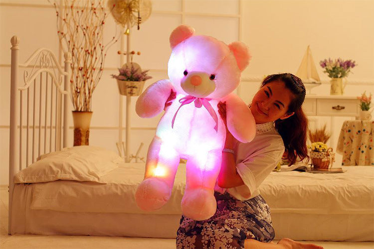LED-Leucht-Teddybär Plüsch Rosa