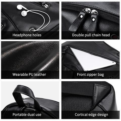 Rucksack mit USB-Ladefunktion aus Leder – Bild 5 | LuxeStyle