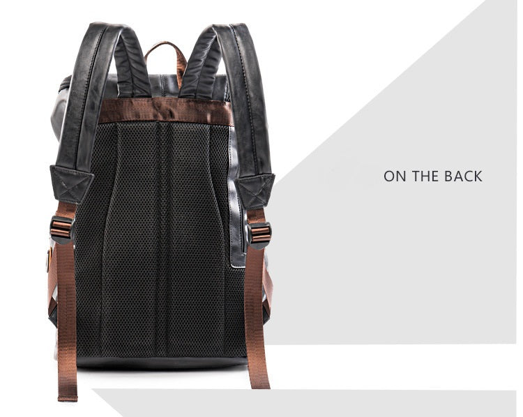Männlicher PU-Leder Rucksack für Schule und Reisen – Bild 9 | LuxeStyle
