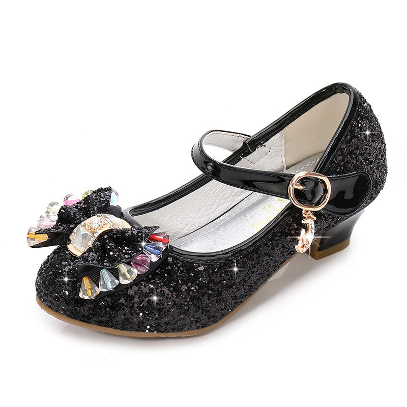Mädchen Prinzessin Leder Schuhe mit Kristall & Schleife – Bild 14 | LuxeStyle