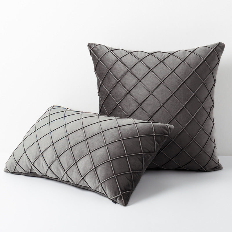 Diamond Plaid Samtkissenbezug – Bild 2 | LuxeStyle