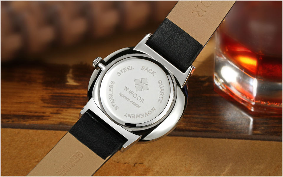 Männer‑Uhr aus Leder mit Quarzbewegung | LuxeStyle