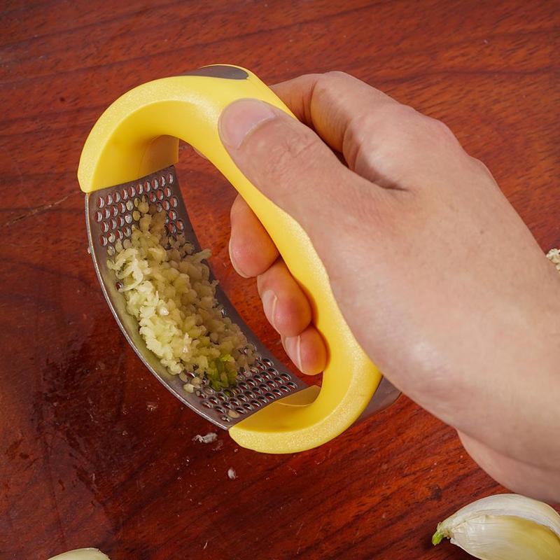Knoblauchpresse aus Edelstahl, ergonomisch