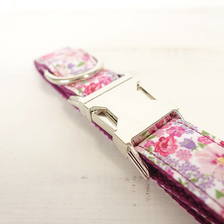 Hundehalsband "Purple Flower" mit Metallschnalle – Bild 4 | LuxeStyle
