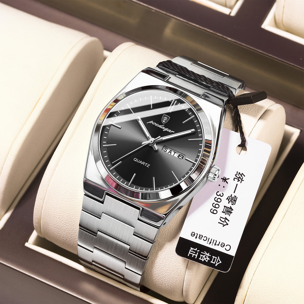 Ultraflache Herrenuhr wasserdicht, leuchtend