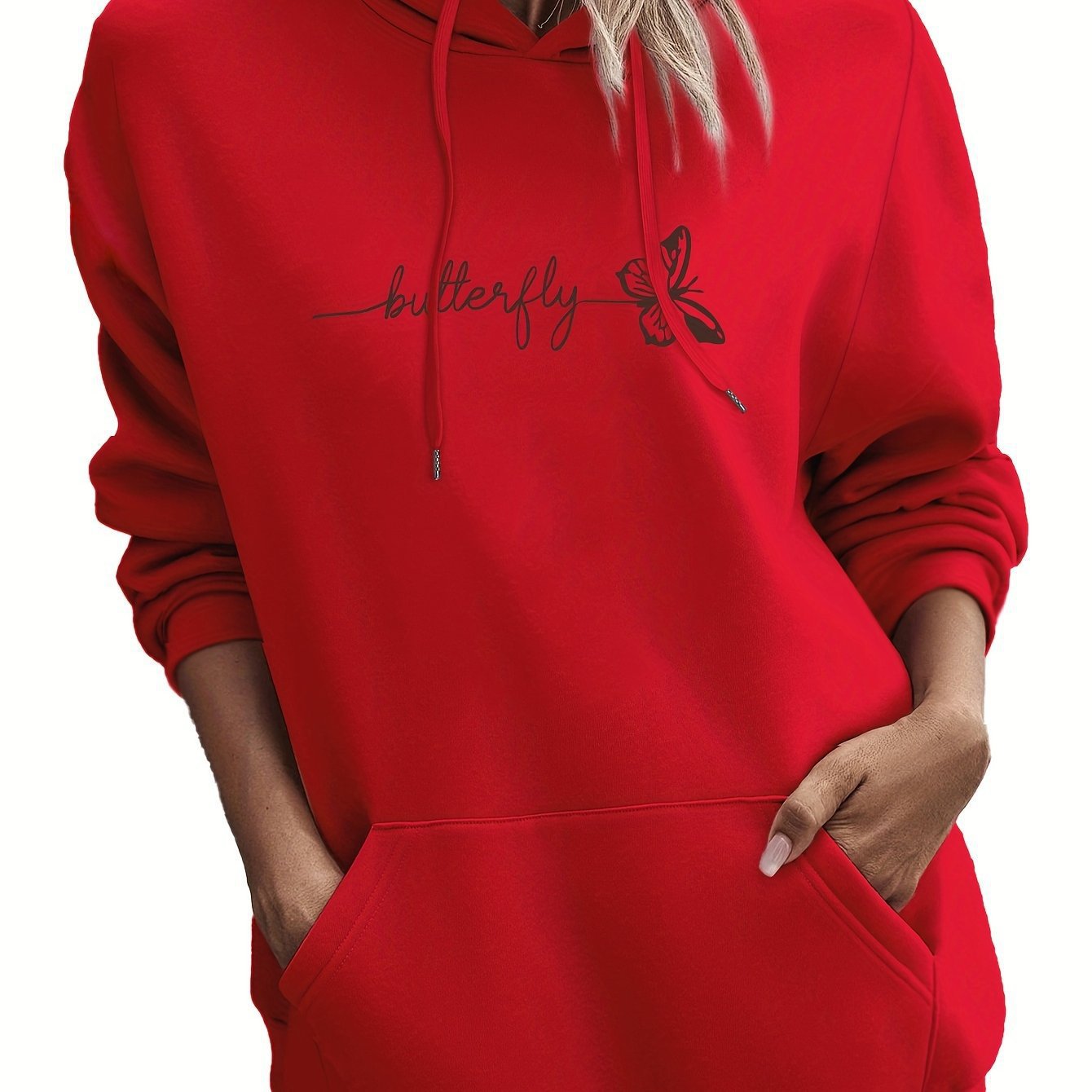 Hoodie mit Schmetterlings-Print für Damen