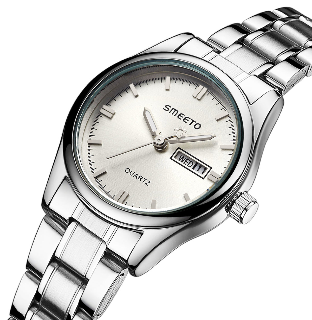 Smeeto Edelstahlarmband Uhr mit 43 mm Zeiger – Bild 2 | LuxeStyle