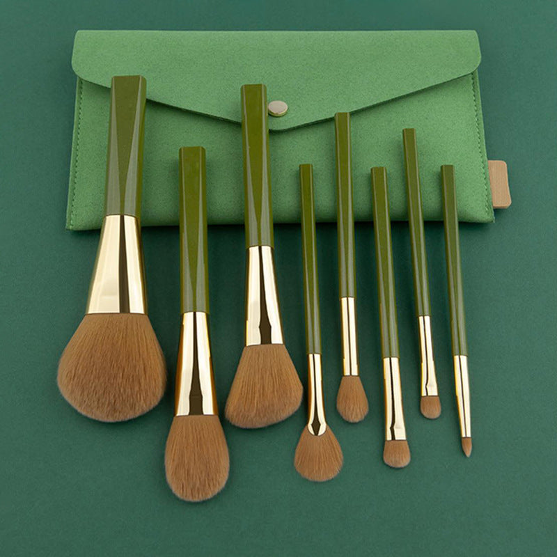 8-teiliges Make-up Pinselset Grün Schimmernd