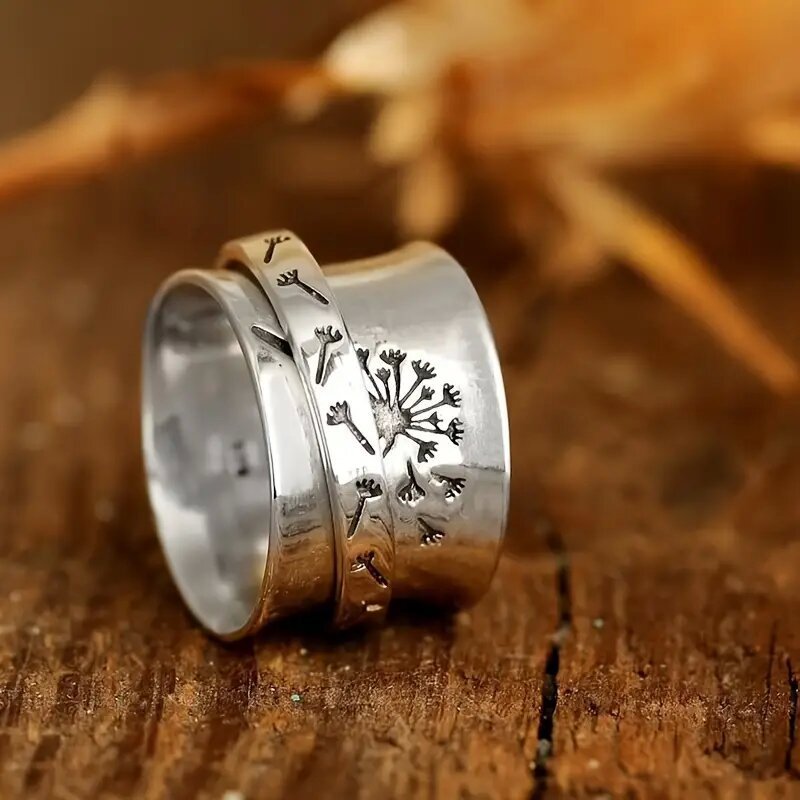 Pusteblumen-Ring «Dandelion» – filigran graviert