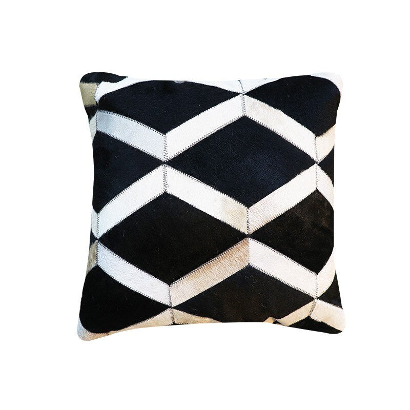 Kuhfell-Kissenbezug mit Geometrischem Muster – Bild 5 | LuxeStyle