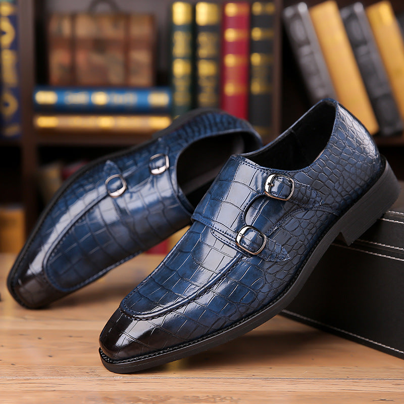 Krokodillmuster Lederschuhe mit Metallbremse | LuxeStyle