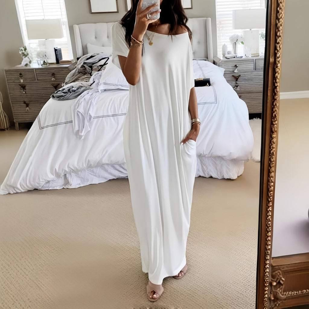 Elegantes Maxikleid mit kurzen Ärmeln | LuxeStyle