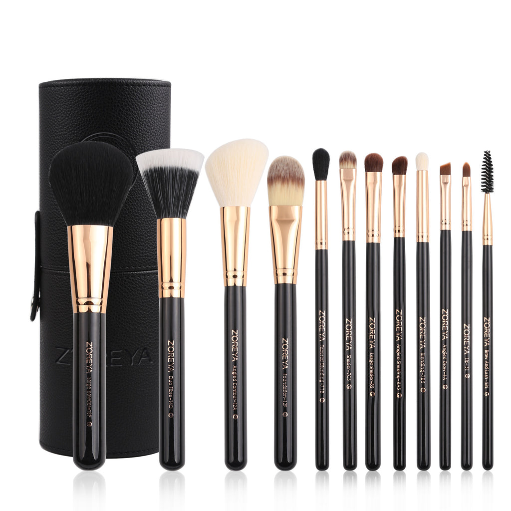 Make-up Pinselset mit 12 Synthetikhaarpinseln
