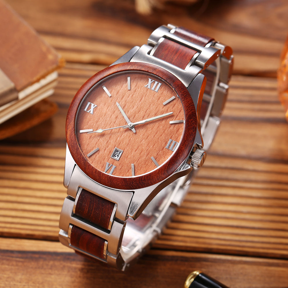 Herren Quarzuhr aus Holz und Edelstahl – Bild 10 | LuxeStyle