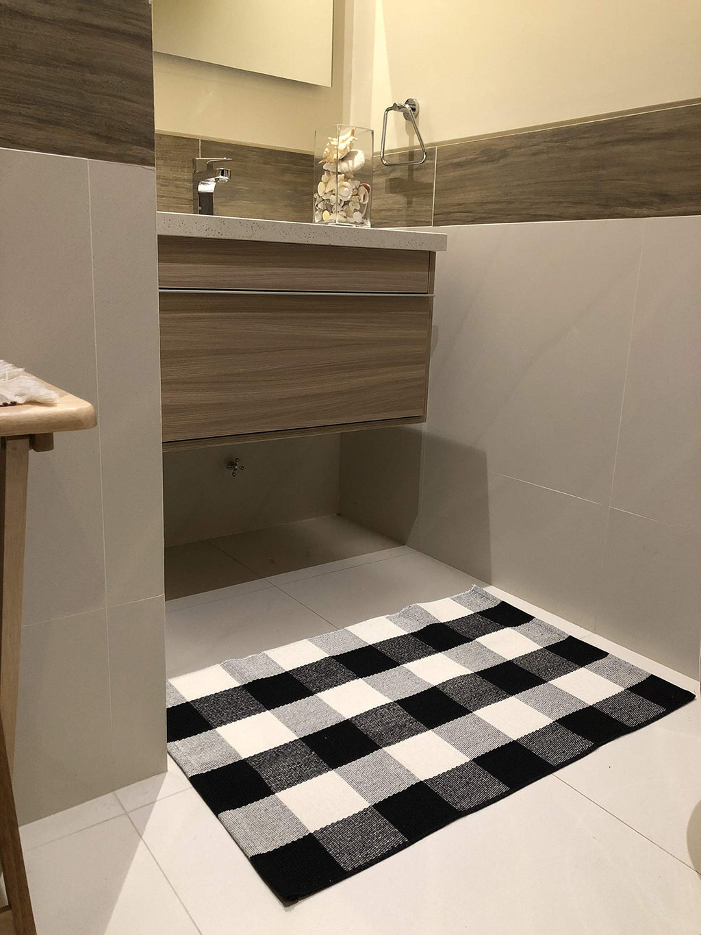 Baumwollteppich mit Buffalo Plaid Muster – Bild 4 | LuxeStyle