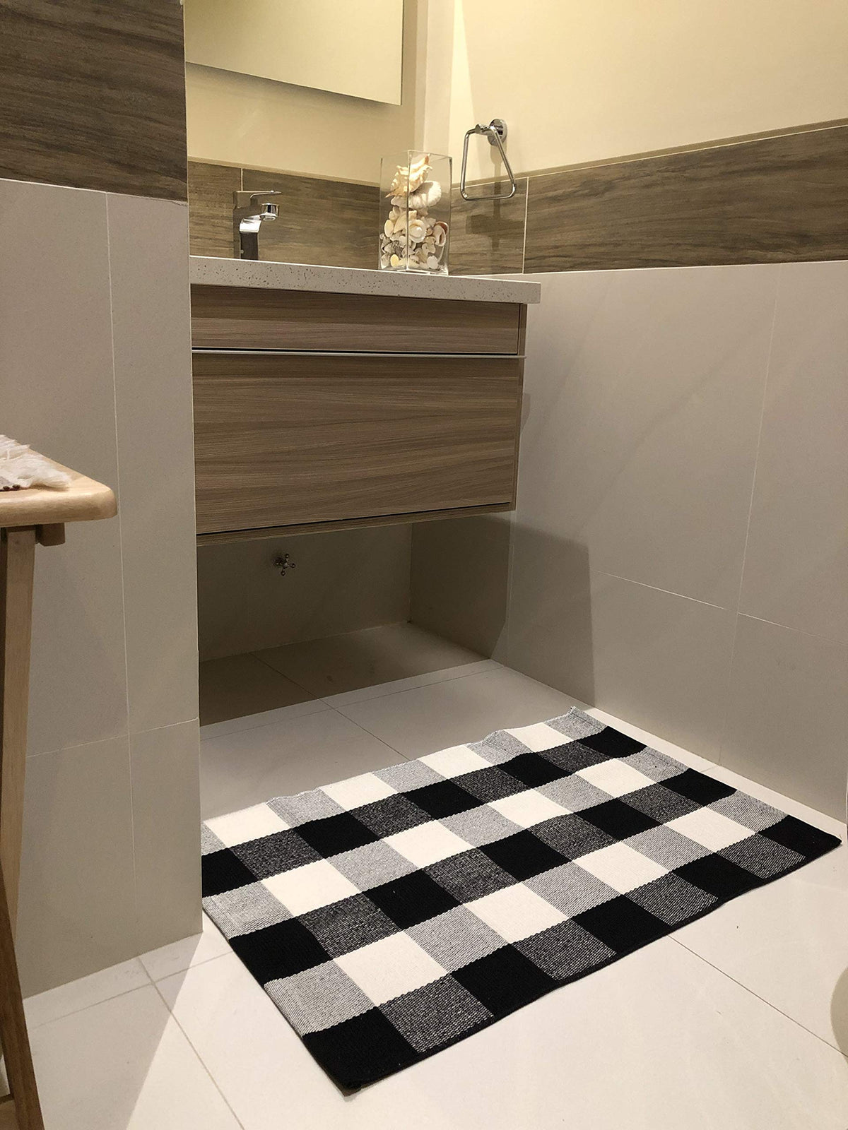 Baumwollteppich mit Buffalo Plaid Muster – Bild 4 | LuxeStyle