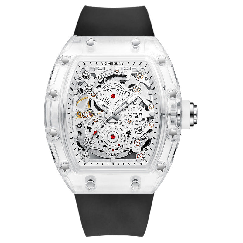Mechanische Herrenuhr mit Silikonarmband – Bild 4 | LuxeStyle