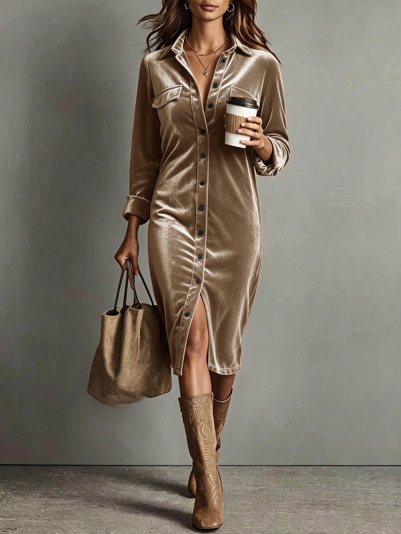 Vintage Samtkleid mit A-Linie
