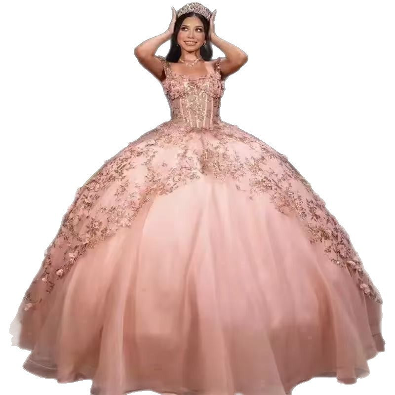 Langes pinkes Wickelkleid aus Polyester – Bild 3 | LuxeStyle