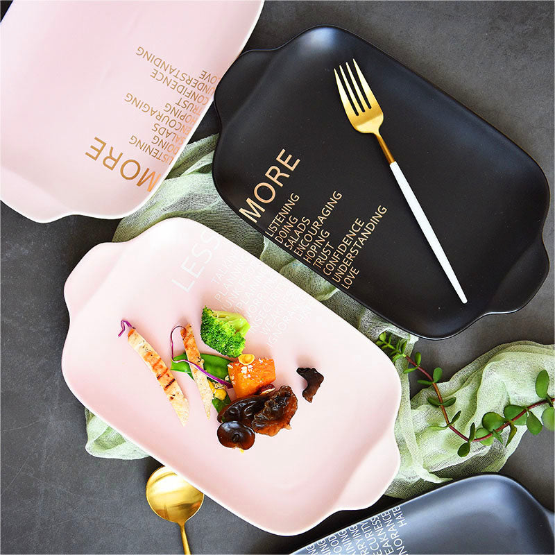 Nordisches Porzellan-Plate in Rechteckform | LuxeStyle