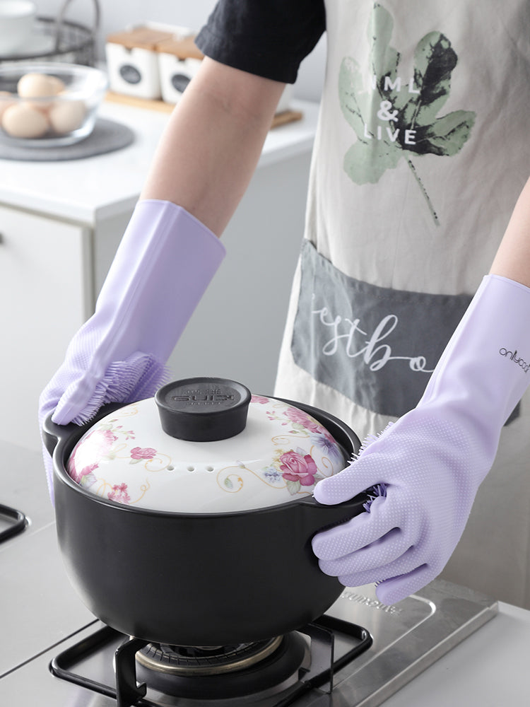 Silikon-Spülhandschuhe mit Bürstenfunktion – Bild 3 | LuxeStyle